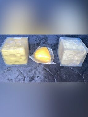 Cheese Squishy Toy or Fidget Toy Trio + FREE mini squishy w/ purchase